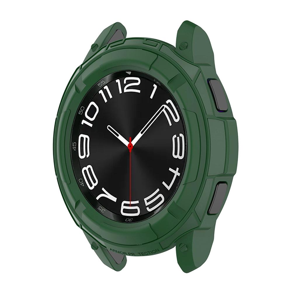 

Armor Cover for Samsung Galaxy Watch 6 Classic 43mm 47mm TPU Soft Hollow Frame Bumper Two-in-one Fall prevention Protective Case Watch 6 Classic 43mm зелений