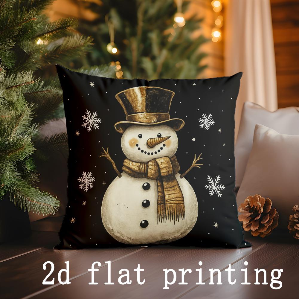 Home Decor Christmas Themed Digital Printed Pillow Covers Pattern Cushion Cover Suitable for Sofa Bedroom Car Pillow Cover