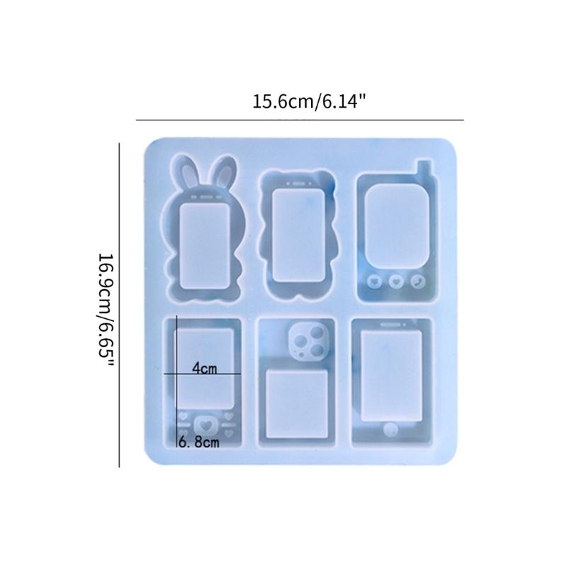 Shiny- Homemade Geometry Rabbit Phone Silicone Epoxy Resin Mold DIY Keychain Pendant Jewelry for Bag Decorations Craft