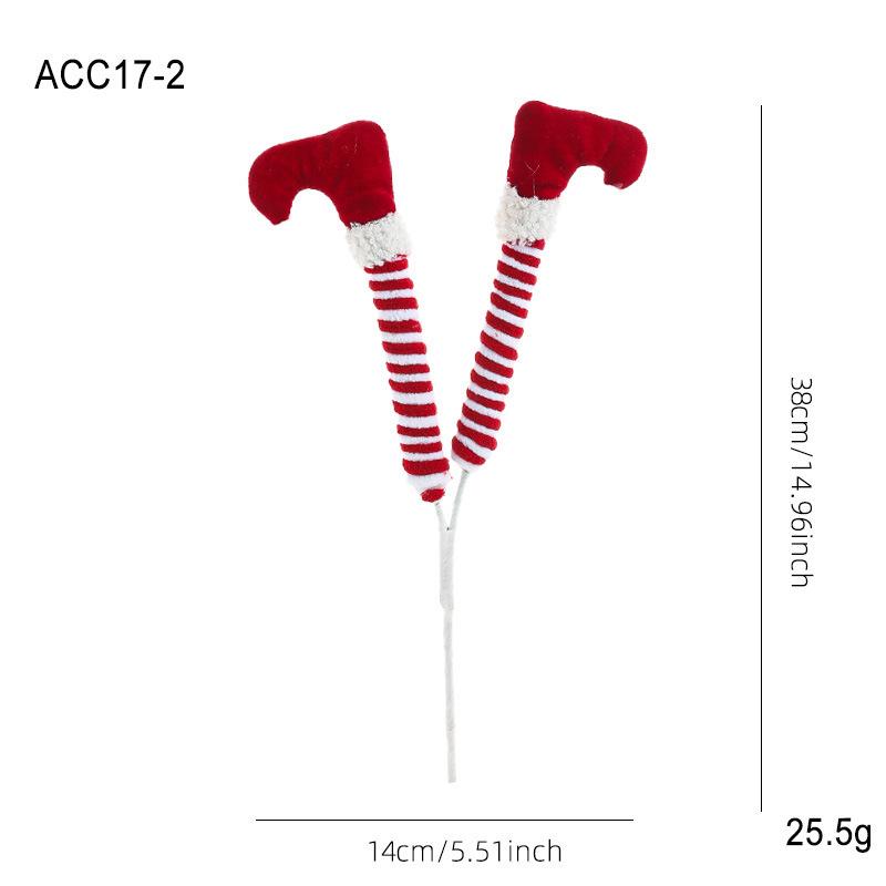Christmas Elf Leg Cuttings Hook Boots Plush Toy Wrap Around Spring Plastic Doll Christmas Party Decoration