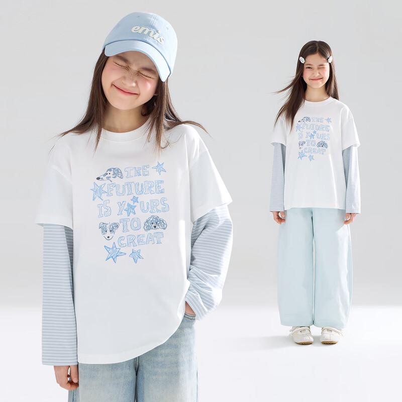 Mucmukn Girls  Puppy Print Faux Two-Piece Cooling T-Shirt 130