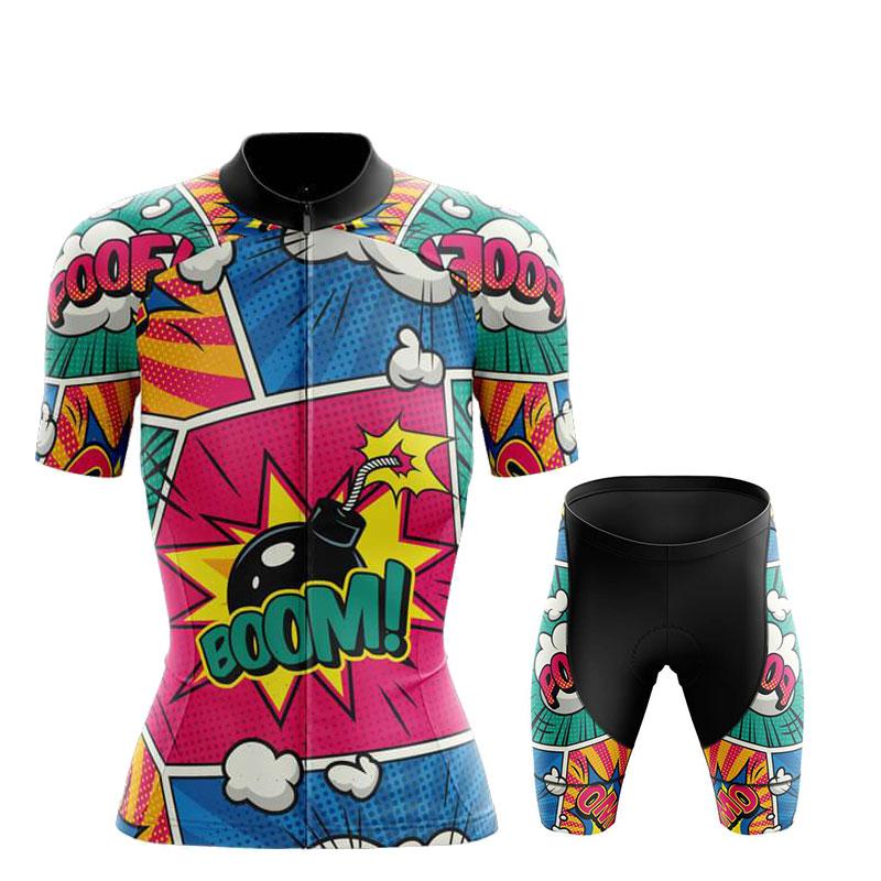 Dámský cyklistický dres Set 2026 Vtipný kreslený letní Anti-UV cyklistické oblečení Krátký rukáv Bike oblečení Maillot Ropa Ciclismo