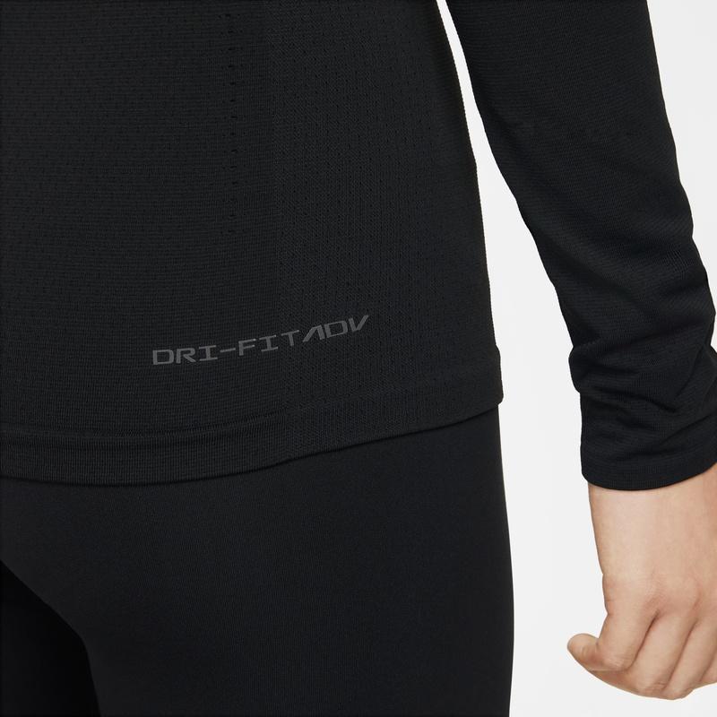 (WMNS) Nike Solid Color Round Neck Slim Fit Long Sleeves Black Gym Clothes Women's DD0594-010