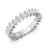 S925 Sterling Silver Women's Exquisite Pave Set Stackable Ring - Simple Oval/Square Design, Closed Style