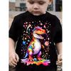 Children's T-Shirt Dinosaur Pattern Boys Clothes Casual O-Neck