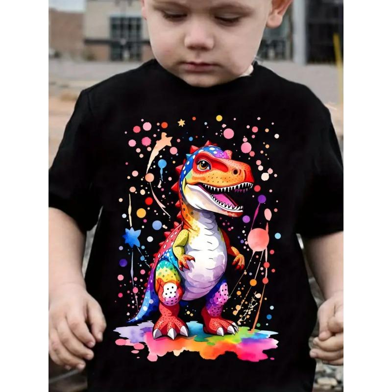 Children's T-Shirt Dinosaur Pattern Boys Clothes Casual O-Neck