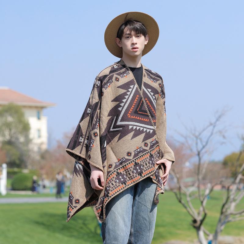 Open Front Shawl Wrap for Men&Women Soft Warm Poncho Cape Coat Poncho Scarf Blanket Lightweight Shawl Oversized Casual Shawls Cardigan for Fall Spring
