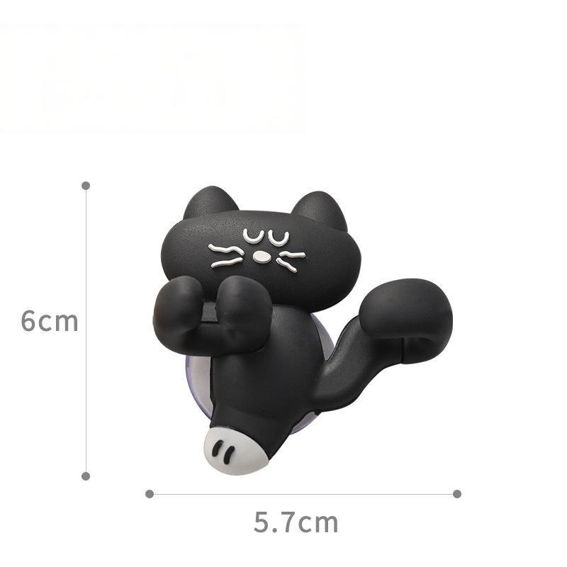 Adorable Cat Silicone Suction Cup Toothbrush Holder Wall Mounted Easy Clean Waterproof Bathroom Storage Accessory