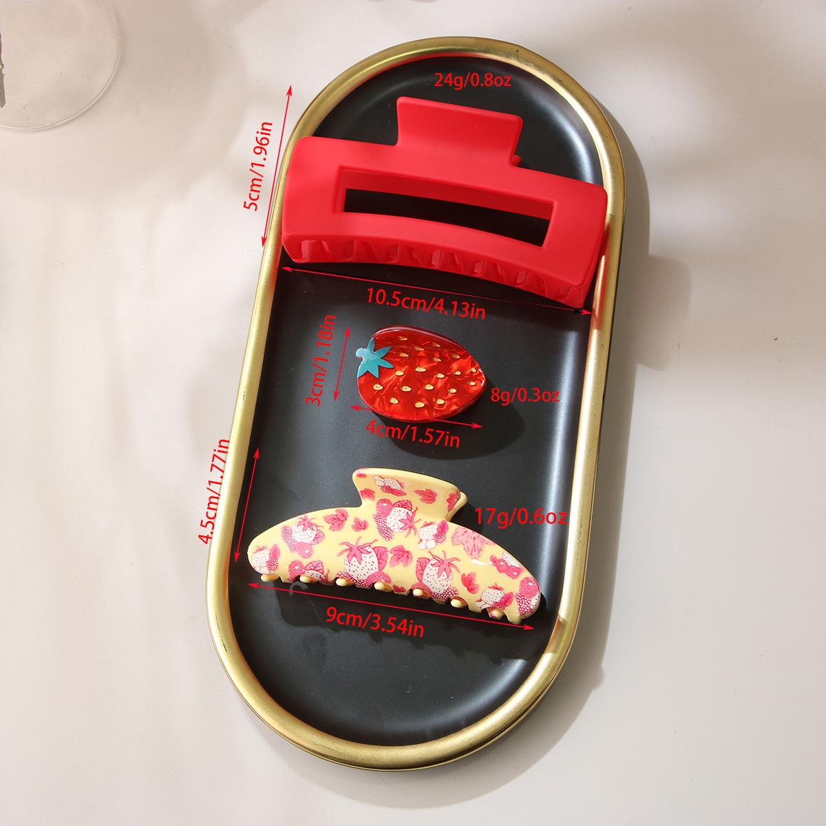 

3 шт. Квадратный зажим для волос с фруктами, полукруглый, полузавязанный, Большой премиальный зажим-акула конфетного цвета, Зажим для волос ацетатный для ванной, для собранных волос