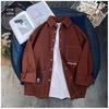 Men's Hong Kong Style Long-Sleeve Shirt: Trendy Loose-Fit Stitching Jacket for Early Autumn, Unisex Couples Design