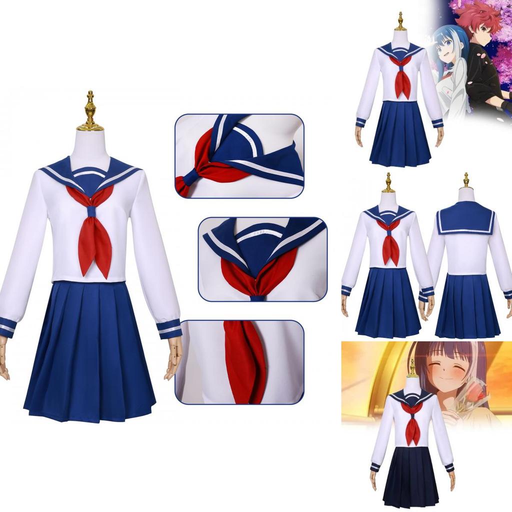 Stylish Night Sakura Rokumi Cosplay Outfit Deep Blue Polyester Fabric For Anime Lovers
