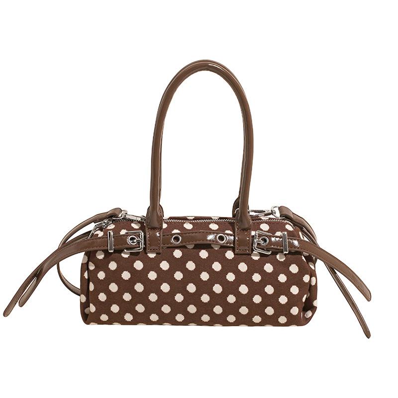 Handbag Bag Women's New Polka Dot Design Versatile Messenger Bag Fashion Casual Shoulder Bag Cylinder Bag