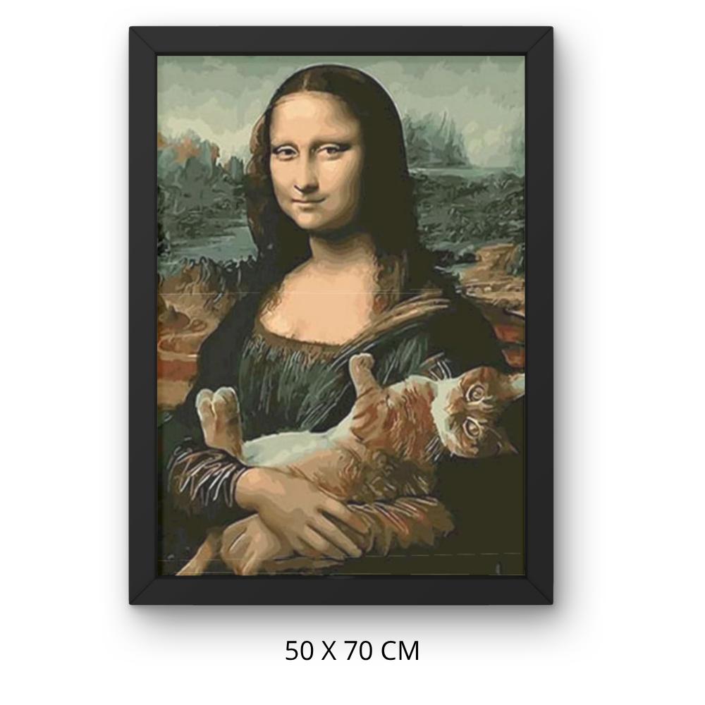 Obraz Do Malowania Po Numerach Z Ramą 50X70 Mona Lisa Z Kotem