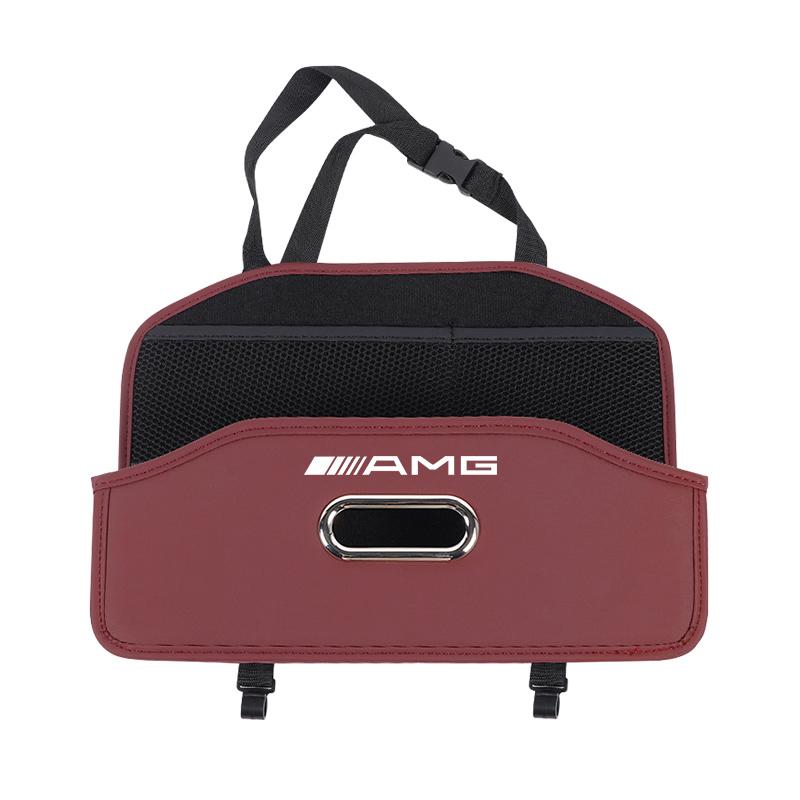 Car Seat Back Storage Box Multi-Functional Tissue Box Cup Holder Hook Storage Box Accessories Car Decal For Mercedes Benz AMG W2