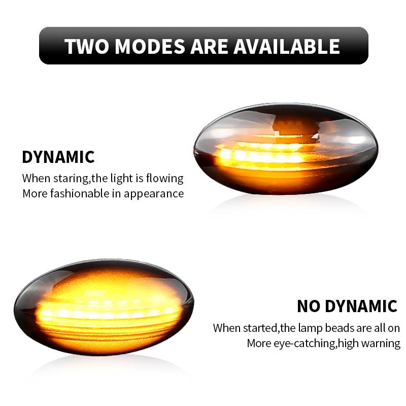 2Pcs Flowing Water Repeater Indicator Dynamic LED Side Marker Turn Signal Light For Mini Cooper R50 2002-2006 / R52 2004-2008
