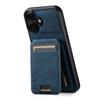 SUTENI H02 For iPhone 16 Case Card Slots Kickstand Litchi Texture Leather+TPU Cover