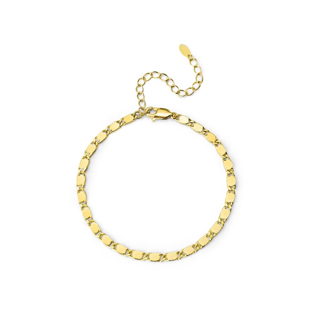 European and American Golden Temperament Bracelet Women's Fashion Simple Paperclip Metal Chain Hand Jewelry