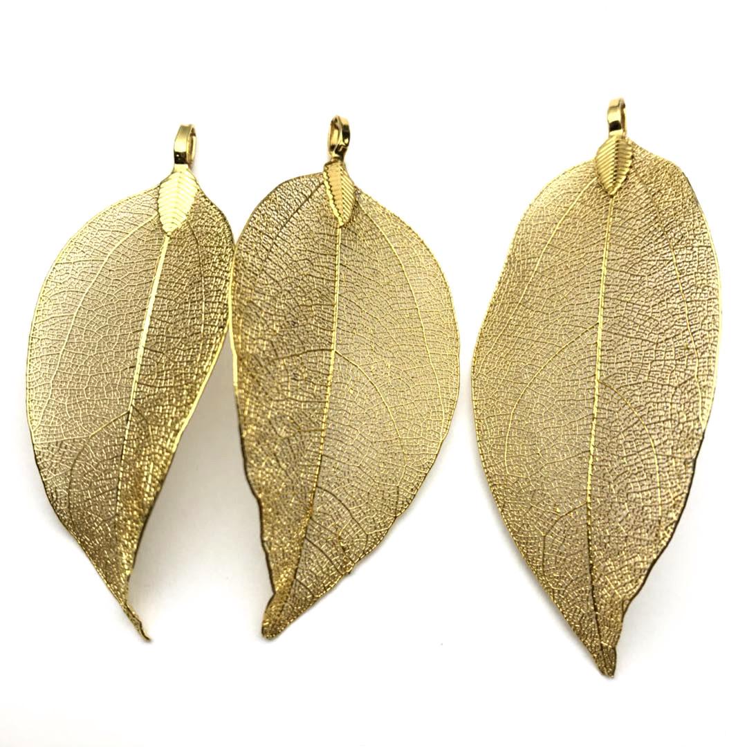 Gold Plated 24K Leaf Pendant Necklace for Women - GC00915