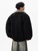 Unisex Korean Style Patchwork Cotton Jacket with Plush Lapel - Autumn/Winter Trend.