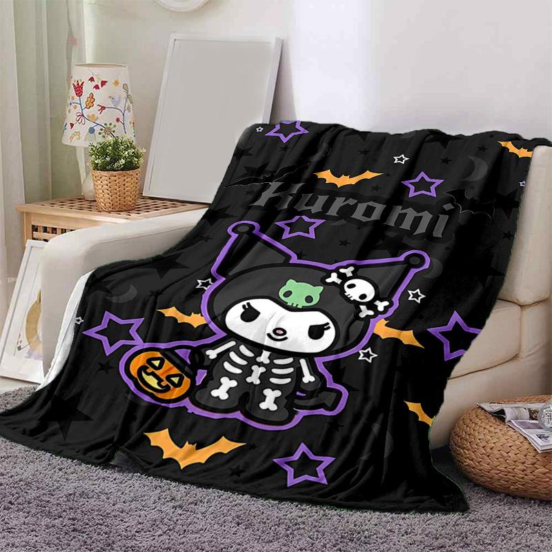 1pc Spooky Halloween Kuromi Blanket, Soft Throw for Room Decor, Perfect Gift Idea for Family and Friend, Living Room, Travel, Camping, Car Blankets, B