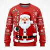 Autumn Winter New Men's Women's Santa Claus Creative Printed Round Neck Lightweight Casual Loose Pullovers