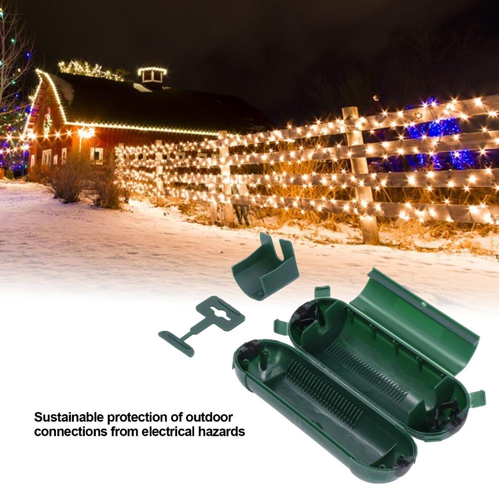 for AWG 14/16 Cords Outdoor Extension Cord Safety Cover with Claw Adjustable Compartment Outdoor Extension Cord Cover Green