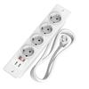 Recessed Power Strip with 2 Sockets USB A USB C Ports Embedded Furniture Charging Station for Desk Nightstand Cabinet