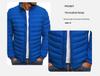 2024 Winter European Men's Stand Collar Cotton Jacket, Solid Color, Plus Size Casual Outerwear