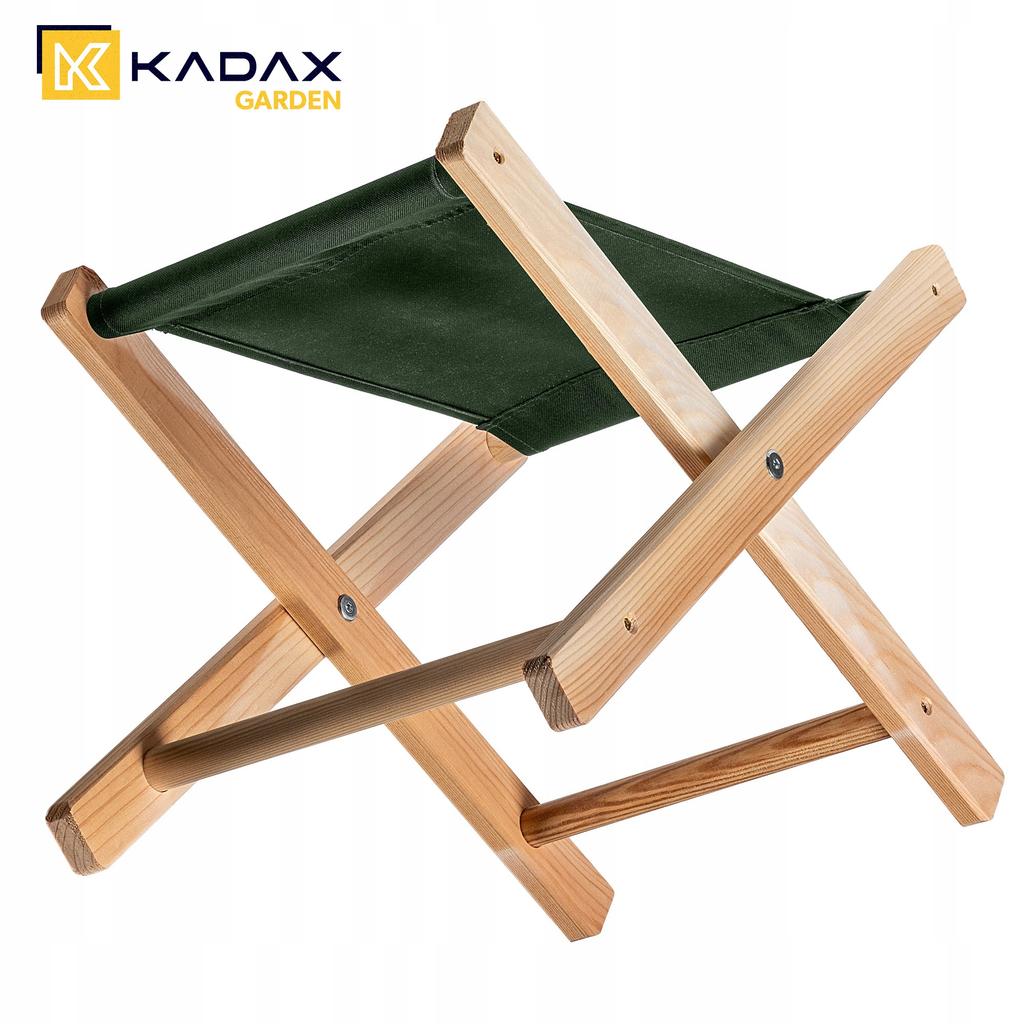 KADAX Taboret Składany Drewniany Podnóżek 40x31cm