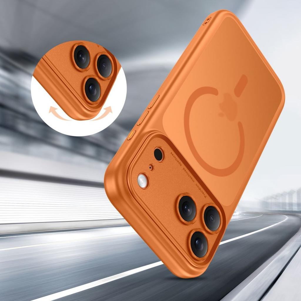 Skyddande fodral case för iPhone 17 Pro Max Magpeak Magsafe CC - matt orange