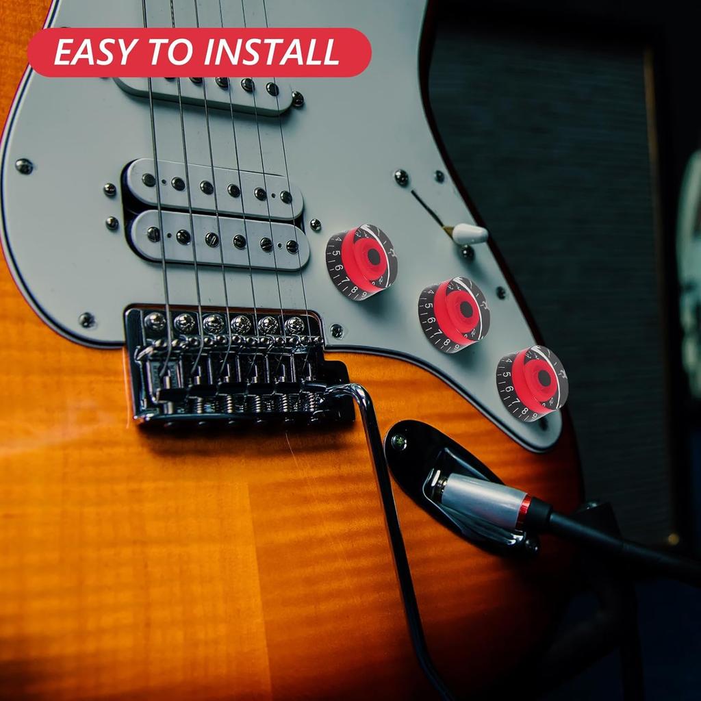 4pcs Guitar Tone Knob Bass Guitar Guitar Volume Knobs Guitar Pedal Board Bass Guitar Knobs Guitar Hat Knobs for Guitar Volume Tone Acrylic Knob Top