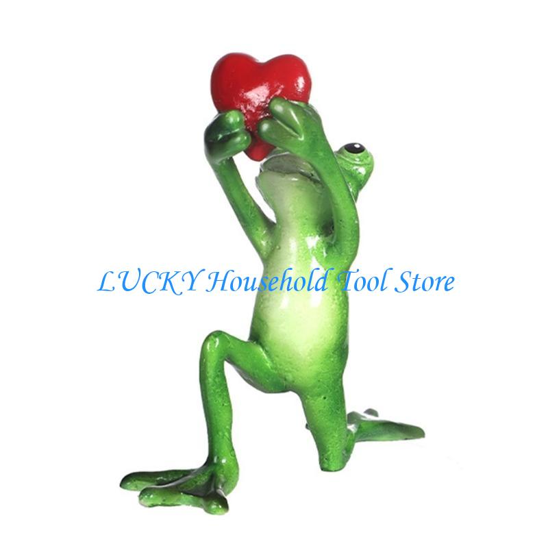 J0MC Resins Couple Lover Frogs Figurine Wedding Funny Creative Love Declarations Frogs