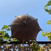 Outside Umbrella Bird Feeder Weather-proof Metal Hanging Outdoor Garden Patio Yard Hanging Bird Bath Feeding Bowl Decoration