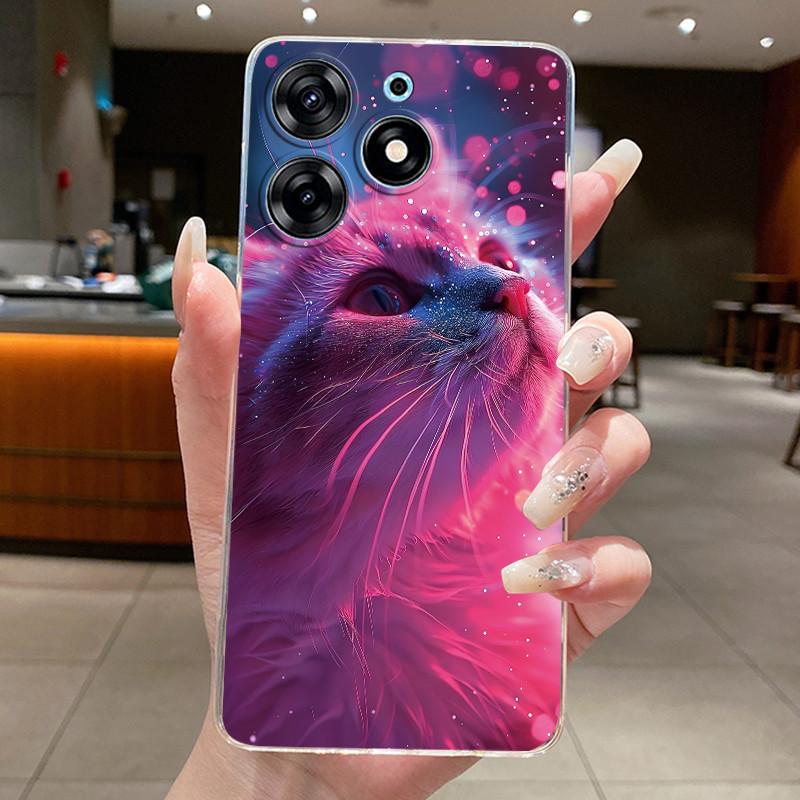 For Tecno Spark 10 Pro Case KI7 Silicone Aesthetic Cute Cat Back Cover for Techno Spark 10 Pro Transparent Soft Phone Case