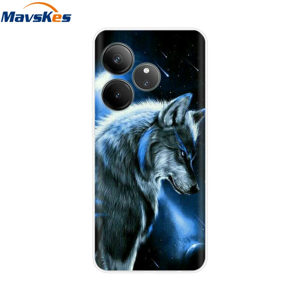 For Realme GT 6T Case Soft TPU Clear Painted Back Cover For Realme GT 6 Case GT6 6T Transparent Bumper RealmeGT6 Cute Protector