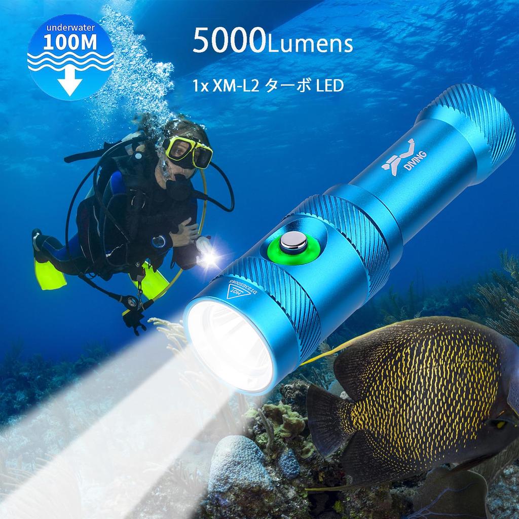 Diving 3 Lighting High 5000 Usable Up To 250m Submersible Compact LED Underwater Battery Level Ideal for Outdoor Activities Like Emergency and Power