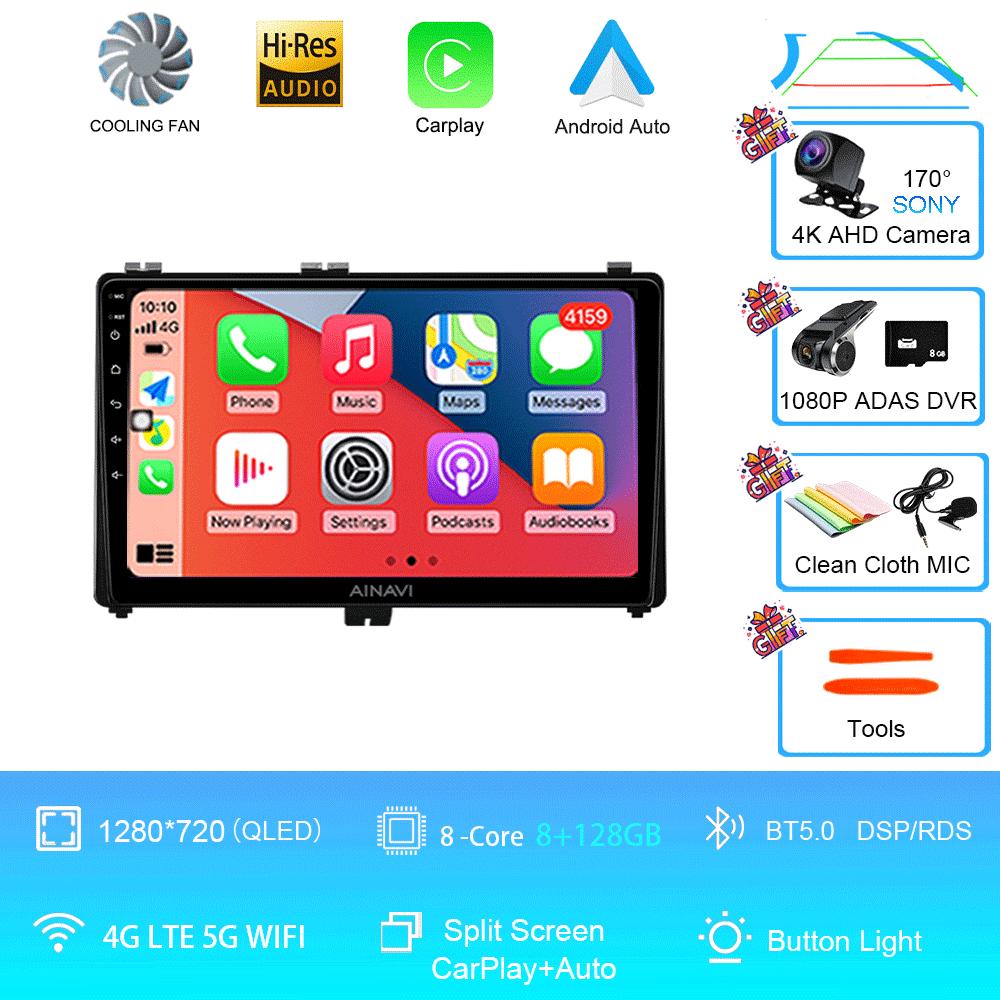 9" Android 14 Car Radio For Toyota Prius V Plus Alpha 2012 2013 2014 2015 Stereo Player GPS Navigation Carplay Auto LHD RHD DVD