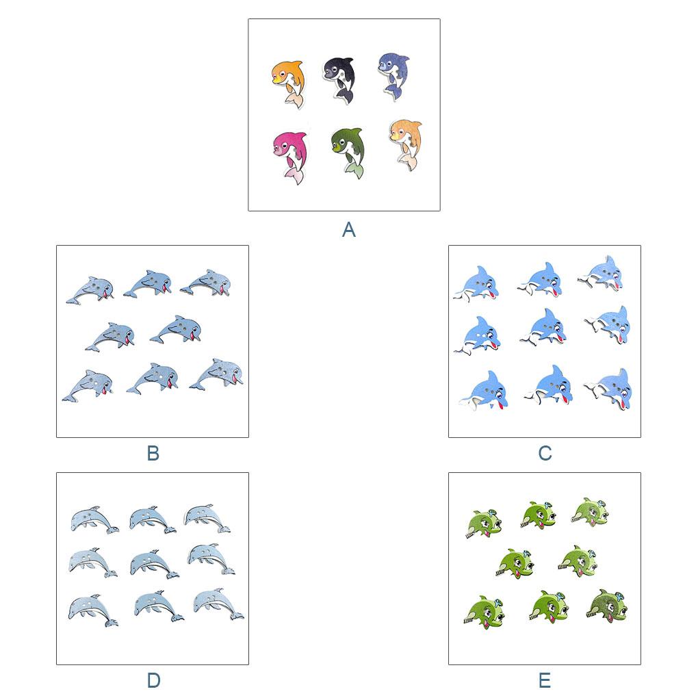 Balení 50 Dřevěných Knoflíků Vynikající Hrubý Povrch Široce Použitelné Zapínání Knoflíky s Dříkem ve Tvaru Ryby Šicí Potřeby pro Stehování