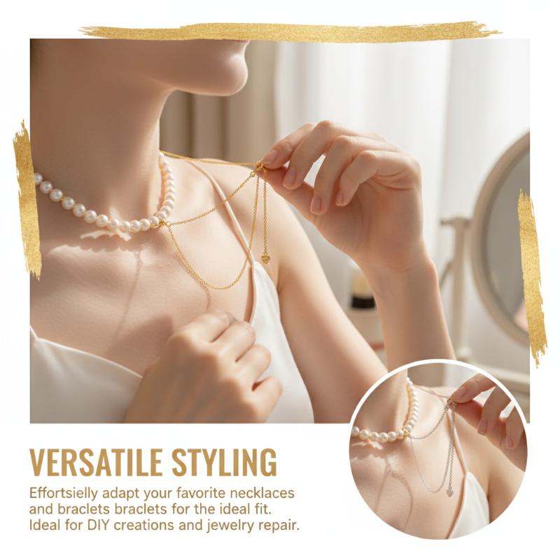 Metal Adjustable Extension Chains 1Pcs for DIY Bracelet Necklace Connectors Extend Your Jewelry Length Ideal for Handmade Gifts