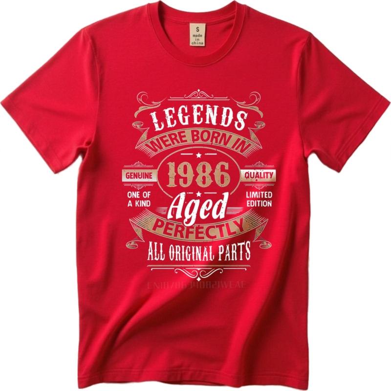 men brand tshirt Brand summer Boys tshirt Legends Were Born In 1986 Aged Perfectly Short Sleeve Solid Color ONeck Teeshirt