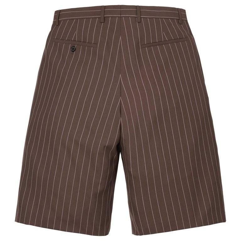 Supreme Pinstripe Wool Trouser Short Brown