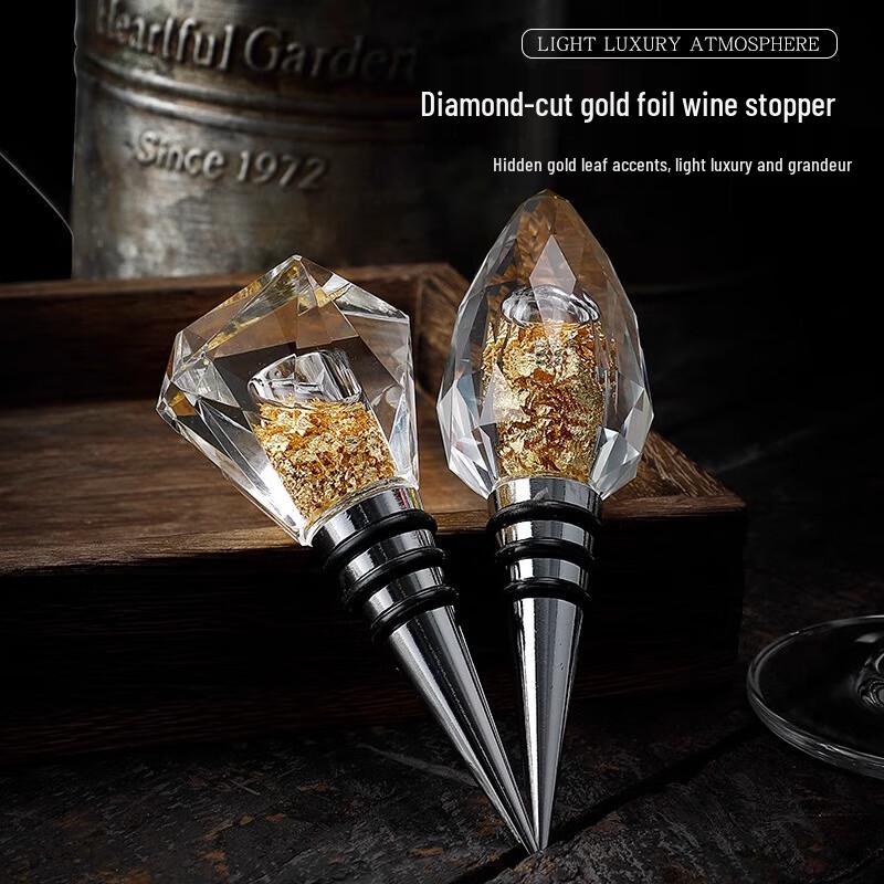 Taozhi Geometric Gold Foil Diamond Wine Stopper