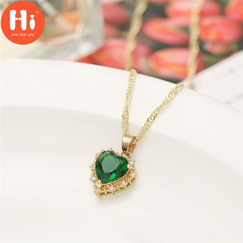 Hallo Luxus Gold Farbe Liebe Herz Halskette Damen Mode Kleine Frische Schlüsselbein Halskette Schmuck Geschenk