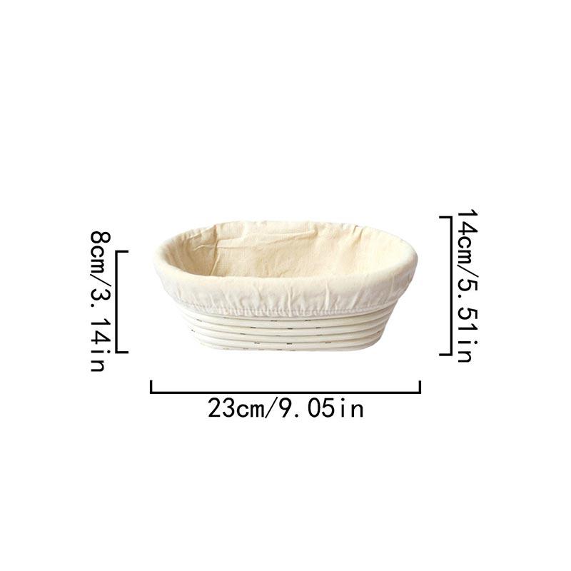 European Style Bread Fermentation Basket Baking Utensils,Bread Fermentation Basket,Rattan Weaving Storage Basket Cloth Cover