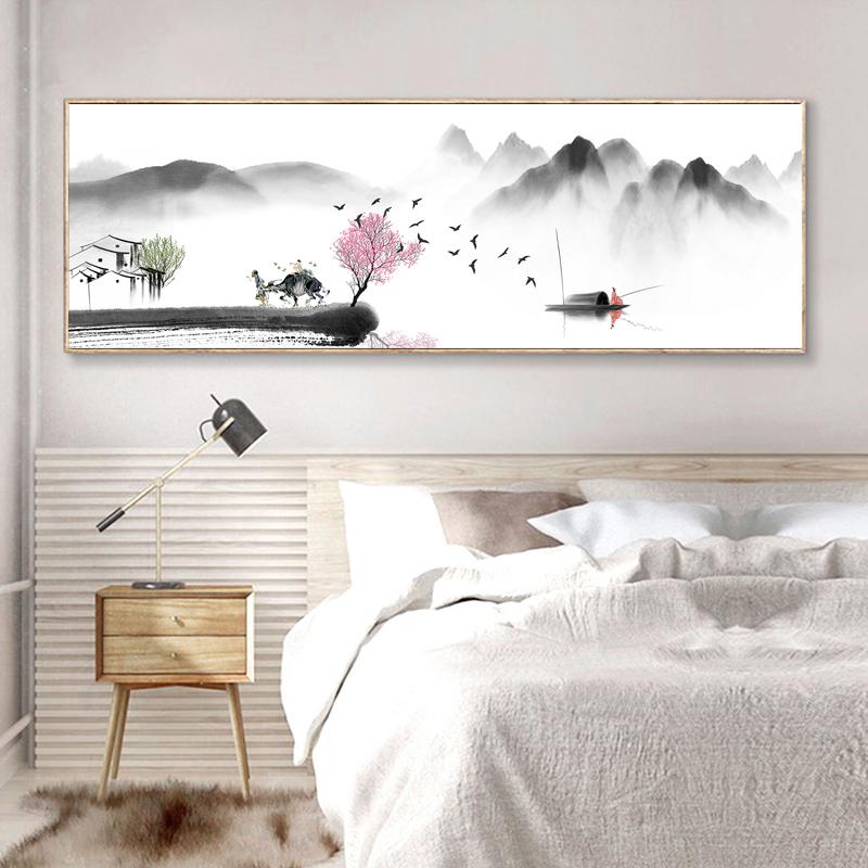 Chinese Abstract Zen Landscape Oil Painting On Canvas Posters and Prints Wall Art Pictures for Living Room Home Decor No Frame