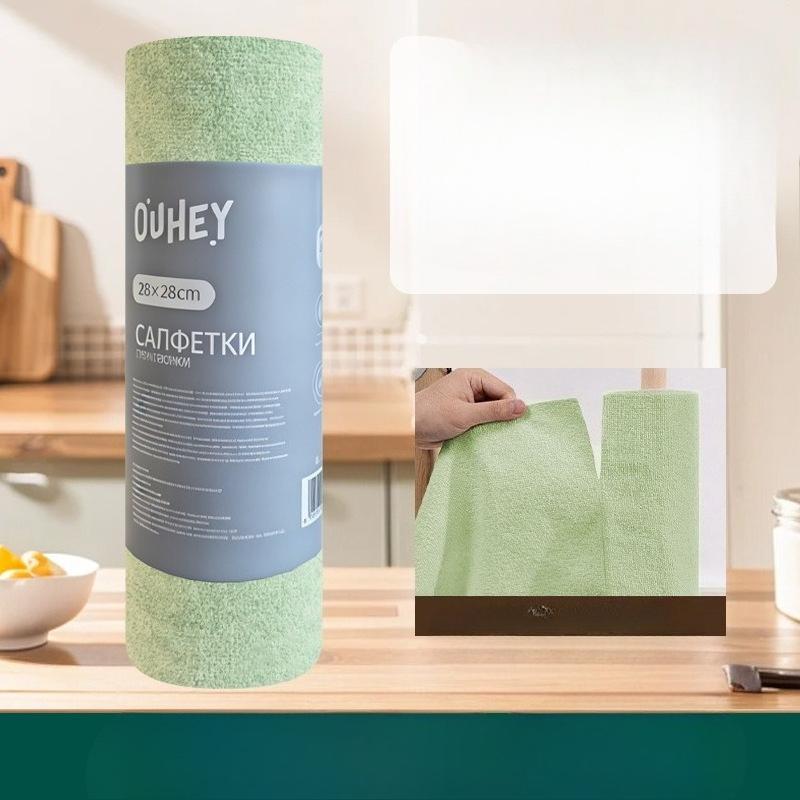 

Одноразовое ленивое кухонное полотенце, Толстое и очень большого размера, Впитывающее, Удаляет жирные пятна, Ткань, разрываемая руками 20pcs зелёный