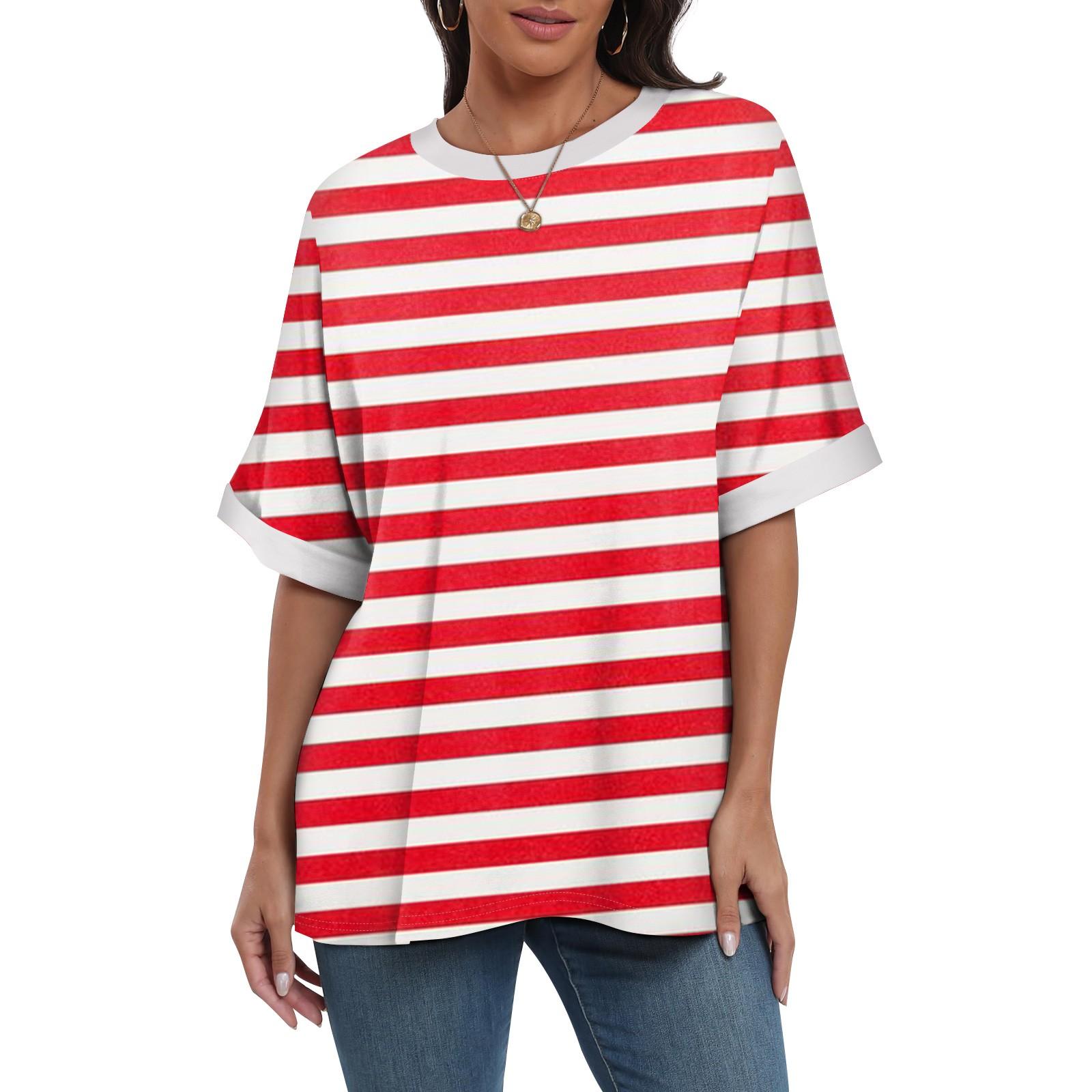 Женская свободная футболка оверсайз с принтом — фото 8