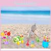 Colorful Plastic Beach Toy Set For Kids Featuring Sand Tools Buckets And Shovels