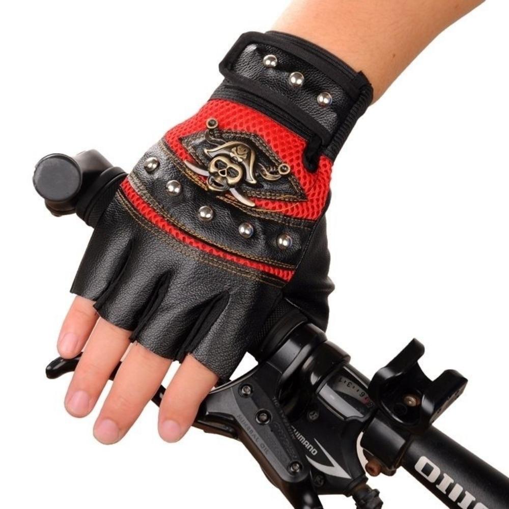

Cycling Outdoor Sports Fitness Non-Slip Tactics Ghost Skull Mountain Bike Gloves червоний