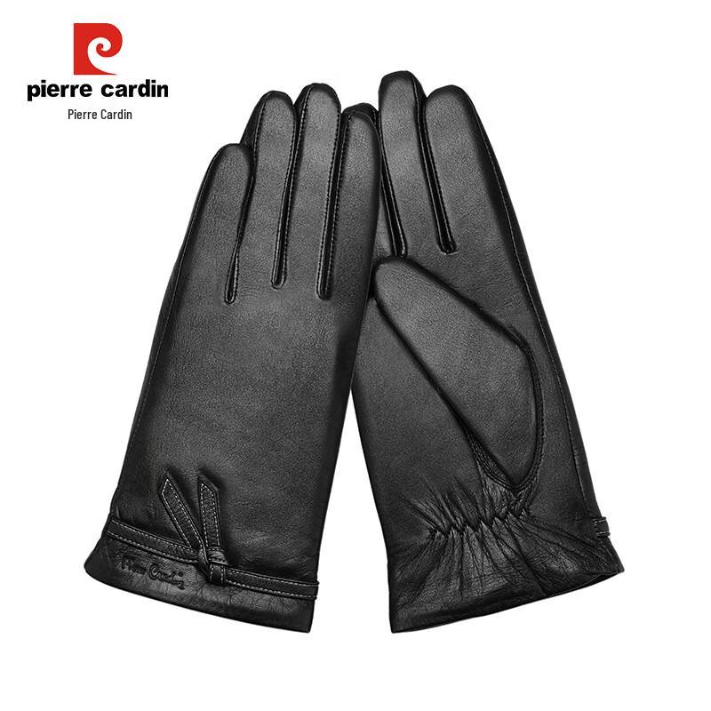 Pierre Cardin Women's Goatskin Touchscreen Motorcycle Riding Gloves